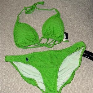 Ralph Lauren Lime Textured Bikini